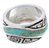 Sterling Silver Water Wave Jewelry Turquoise Ring Size 4-3/4 EX40834