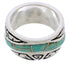 Sterling Silver Water Wave Jewelry Turquoise Ring Size 4-3/4 EX40834