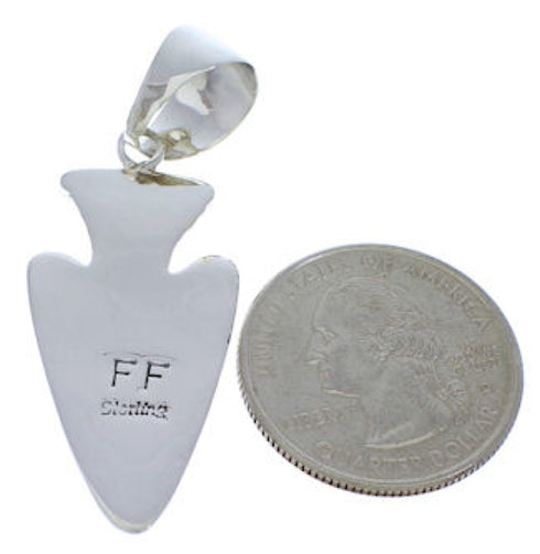 Multicolor Inlay Arrowhead Sterling Silver Pendant MX22204