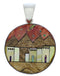 Native American Village Design Silver Multicolor Pendant MX22254