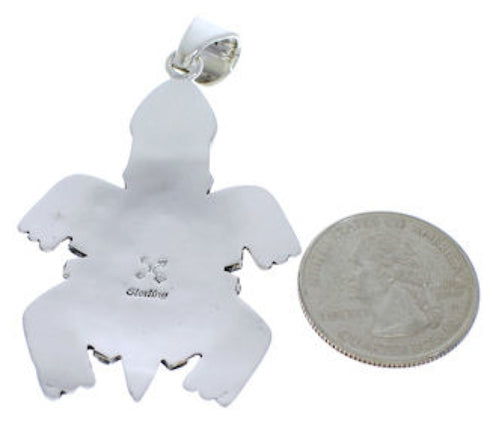 Sterling Silver Turtle Multicolor Inlay Pendant MX22266