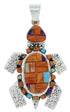 Sterling Silver Turtle Multicolor Jewelry Pendant MX22268