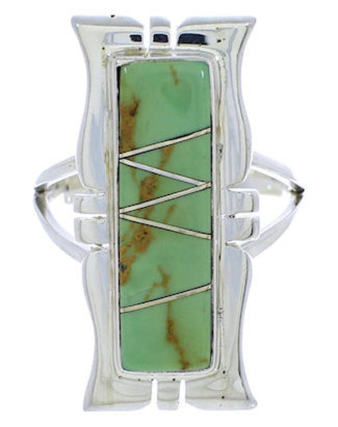 Southwestern Turquoise Jewelry Sterling Silver Ring Size 5-3/4 MX23549