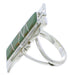Southwestern Turquoise Inlay Jewelry Silver Ring Size 6 MX23551