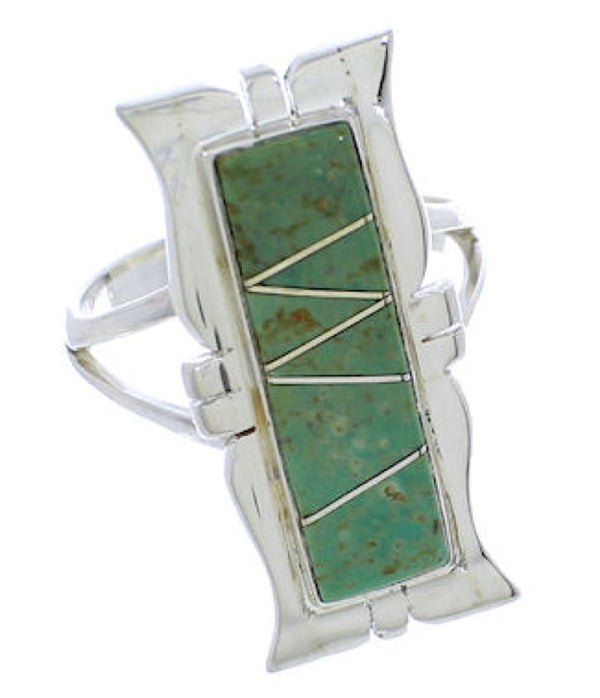 Southwestern Turquoise Jewelry Sterling Silver Ring Size 8-1/2 MX23560