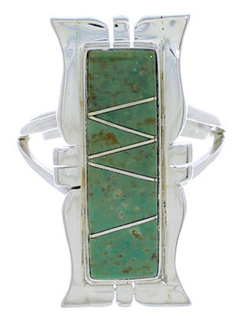 Southwestern Turquoise Jewelry Sterling Silver Ring Size 8-1/2 MX23560