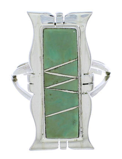 Silver Jewelry Turquoise Inlay Southwest Ring Size 6-1/2 MX23569