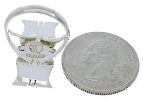 Silver Jewelry Turquoise Inlay Southwest Ring Size 6-1/2 MX23569