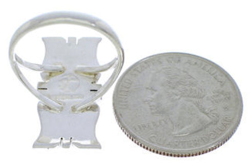 Sterling Silver Turquoise Inlay Jewelry Ring Size 5-1/4 MX23581