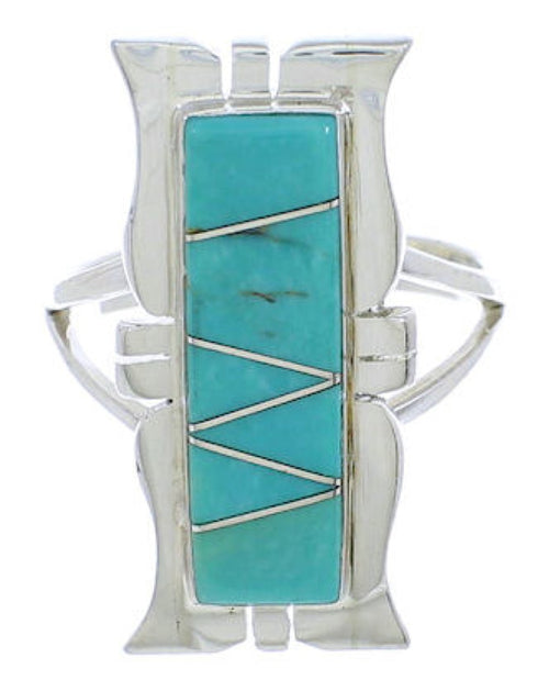 Sterling Silver Jewelry Southwest Turquoise Ring Size 7-1/2 MX23586
