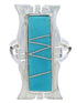 Sterling Silver Turquoise Inlay Southwestern Ring Size 8-3/4 MX23594