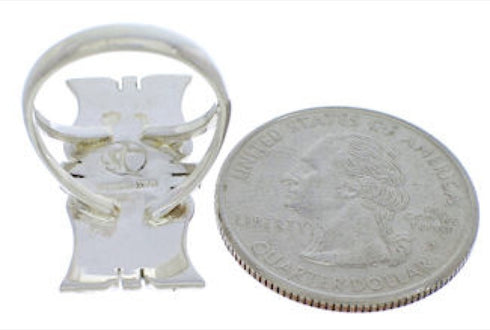 Genuine Sterling Silver Turquoise Southwestern Ring Size 5 MX23593