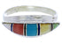 Genuine Sterling Silver Multicolor Inlay Ring Size 6-1/4 MX22464