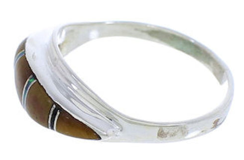 Southwestern Multicolor Silver Jewelry Ring Size 5-1/4 MX22483