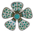 Turquoise Jewelry Southwest Flower Silver Ring Size 8-1/4 MX22504