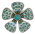 Turquoise Southwest Flower Genuine Sterling Silver Ring Size 4-1/2 RX88445
