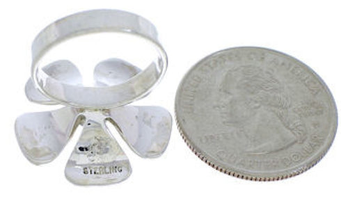 Turquoise Flower Genuine Sterling Silver Jewelry Ring Size 7 RX88434