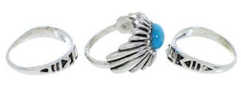 Southwest Turquoise And Silver Stackable Ring Set Size 4-3/4 UX33452