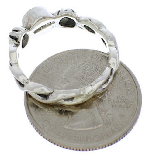 Southwestern Sterling Silver And Turquoise Ring Size 8-1/4 UX33568