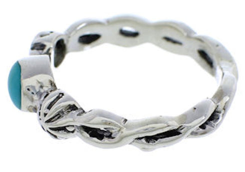 Genuine Sterling Silver And Turquoise Ring Size 5-1/2 UX33578