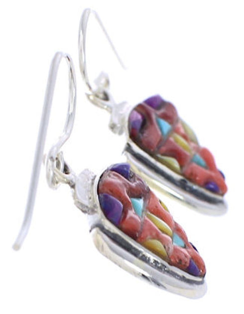 Southwest Multicolor And Silver Earrings EX32720