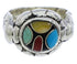 Multicolor Inlay Genuine Sterling Silver Ring Size 5-1/2 WX39526