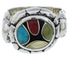 Southwest Multicolor Inlay Sterling Silver Ring Size 5-1/4 WX39555