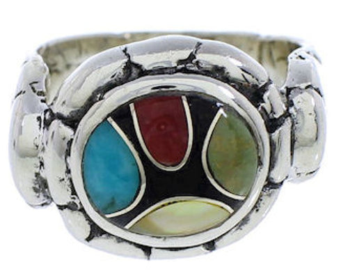 Multicolor Southwest Authentic Sterling Silver Ring Size 6-3/4 WX39553