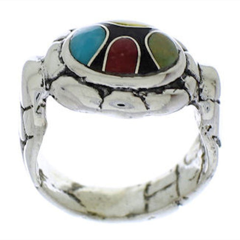 Multicolor Southwest Authentic Sterling Silver Ring Size 6-3/4 WX39553