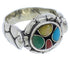 Authentic Sterling Silver Multicolor Southwest Ring Size 6-3/4 WX39552