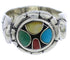 Authentic Sterling Silver Multicolor Southwest Ring Size 6-3/4 WX39552