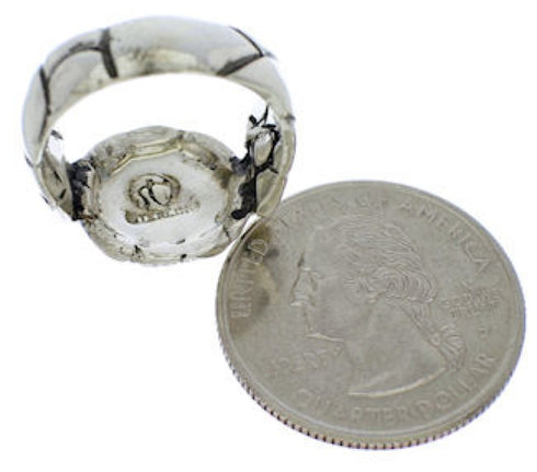 Authentic Sterling Silver Multicolor Southwest Ring Size 6-3/4 WX39552