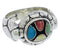 Multicolor Inlay Genuine Sterling Silver Ring Size 6-1/4 WX39563
