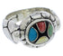 Genuine Silver Southwestern Multicolor Ring Size 6-1/2 WX39567