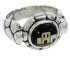 Silver Native American Design Multicolor Ring Size 7-3/4 WX39710