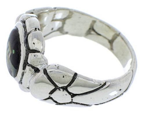 Silver Pueblo Design Multicolor Ring Size 6-3/4 WX39708