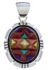 Multicolor Inlay Southwest Authentic Sterling Silver Pendant PX30460
