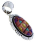 Multicolor Inlay Southwest Authentic Sterling Silver Pendant PX30460