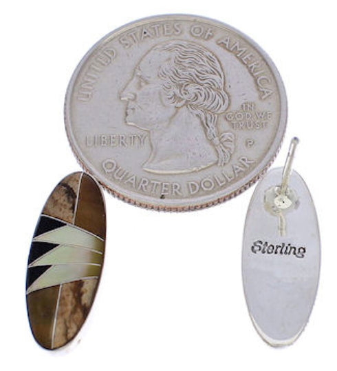 Sterling Silver Southwest Multicolor Inlay Earrings EX32411