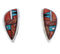 Multicolor Inlay Southwestern Silver Earrings EX32430