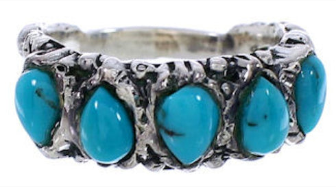 Authentic Sterling Silver Turquoise Ring Size 5 WX34697