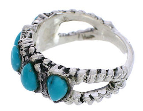 Authentic Sterling Silver Turquoise Ring Size 5 WX34697