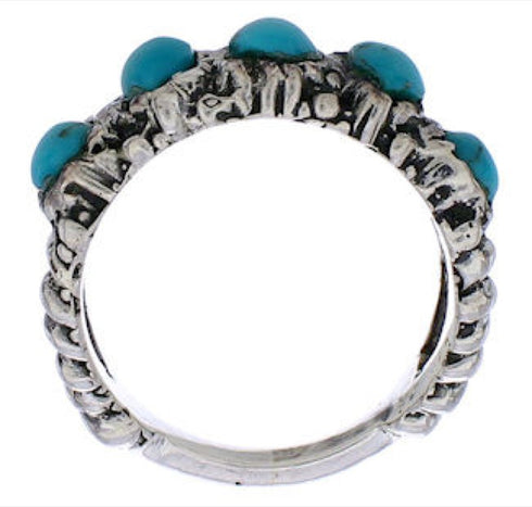 Authentic Sterling Silver Turquoise Ring Size 5 WX34697