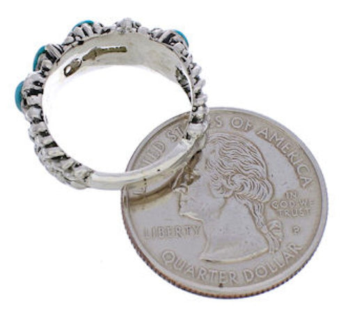 Authentic Sterling Silver Turquoise Ring Size 5 WX34697