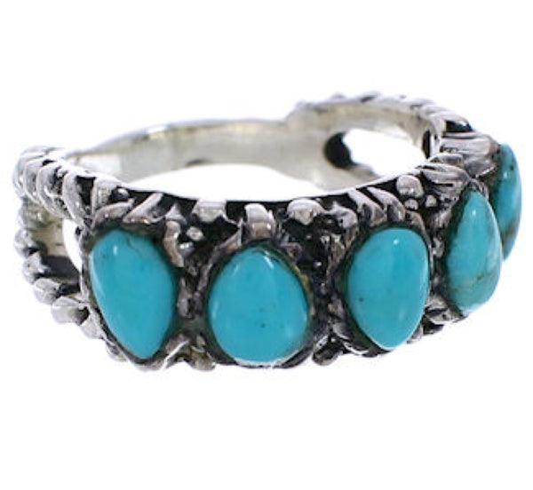 Genuine Sterling Silver Turquoise Ring Size 8-1/4 WX34698