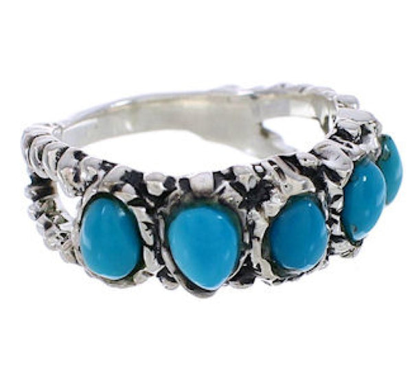 Turquoise Genuine Sterling Silver Ring Size 5-3/4 AX87456