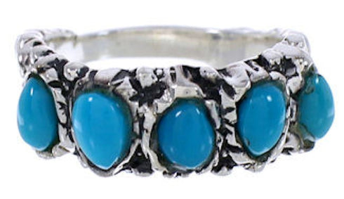 Turquoise Genuine Sterling Silver Ring Size 5-3/4 AX87456