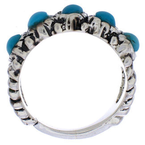 Turquoise Genuine Sterling Silver Ring Size 5-3/4 AX87456