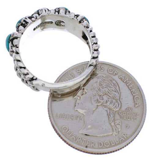 Southwest Silver Turquoise Ring Size 5 WX34708