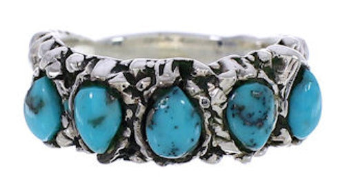 Sterling Silver Jewelry Turquoise Ring Size 6-1/4 WX34726